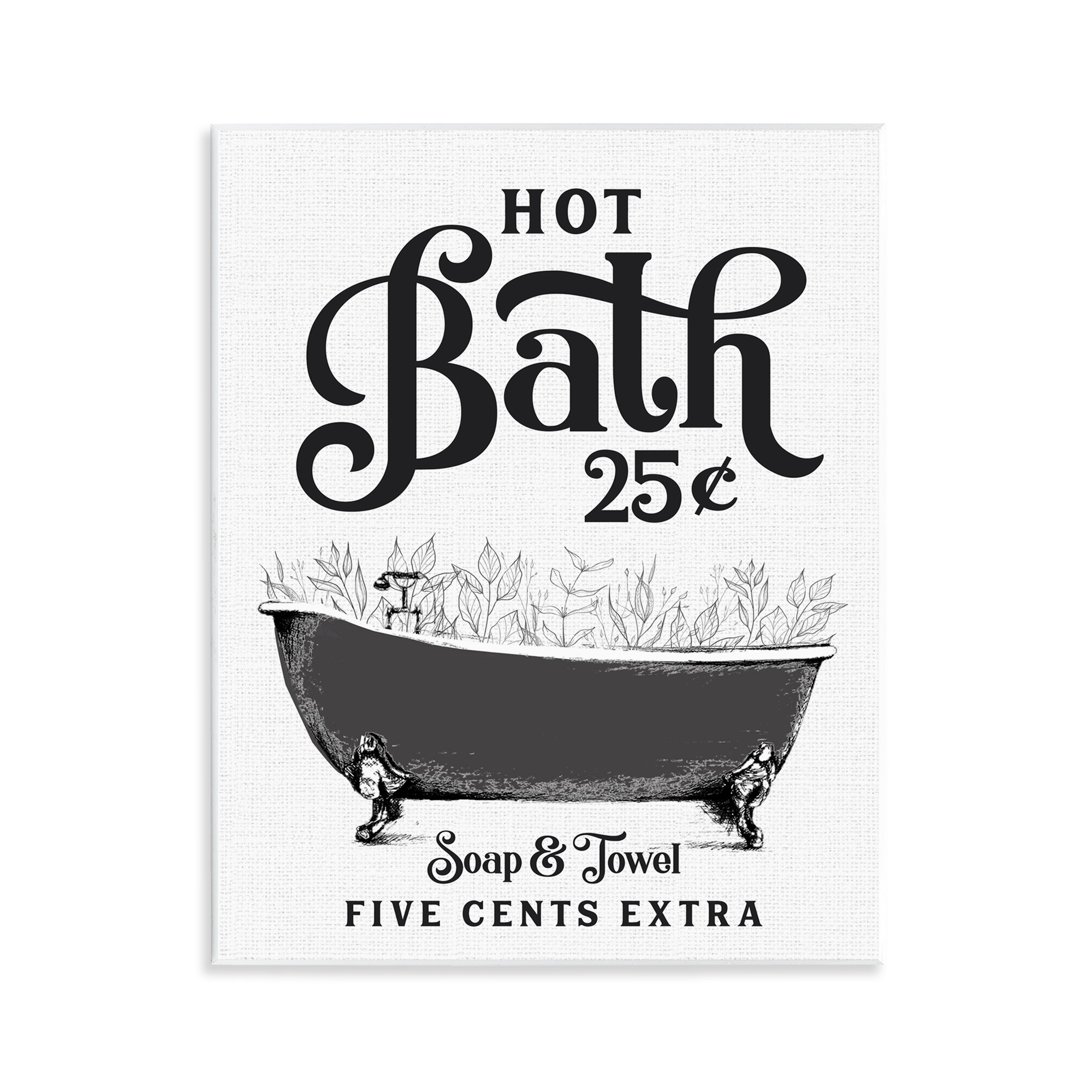 Hot Bath with Bubbles Wall Plaque Art, design by Lettered and Lined