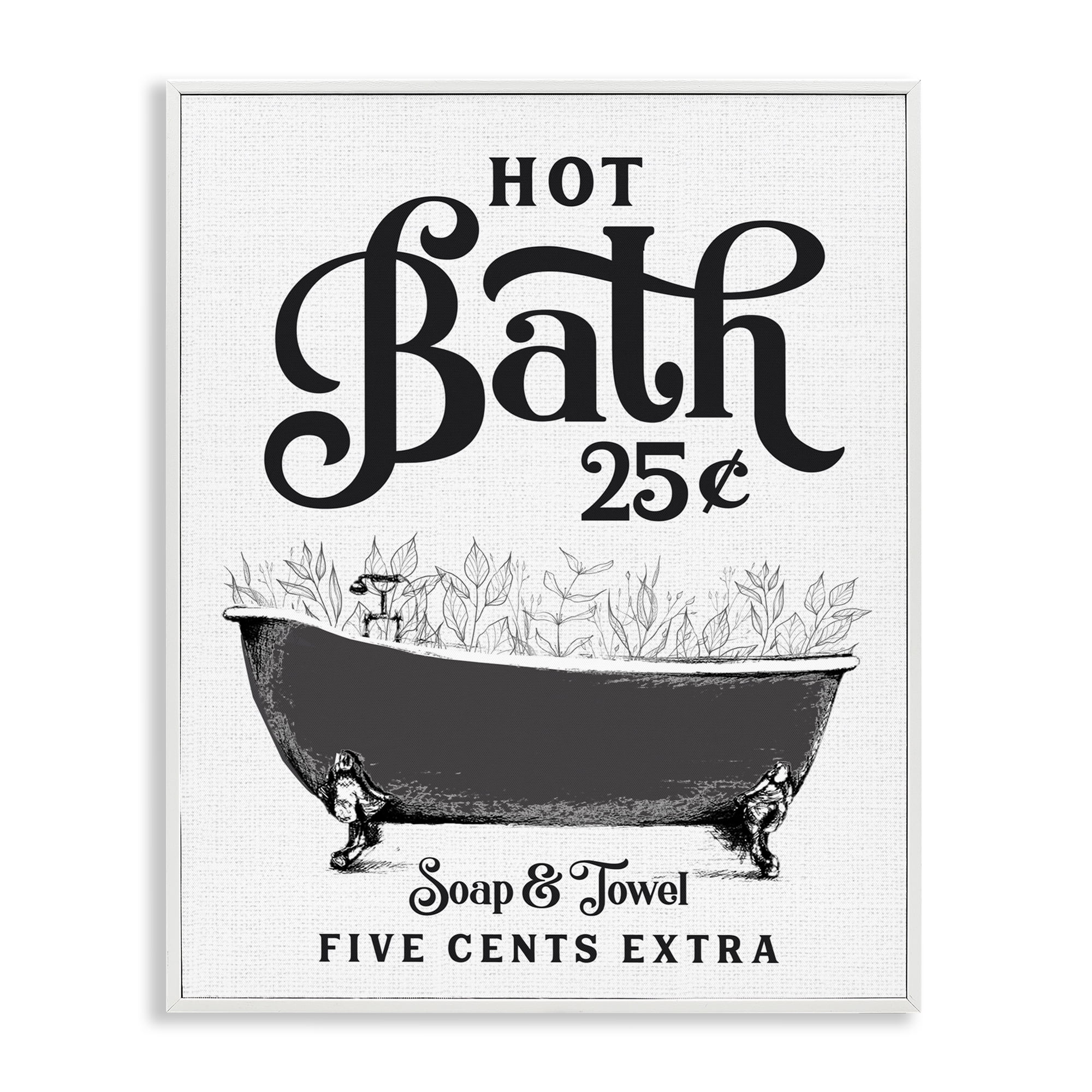 Hot Bath with Bubbles White Framed Giclee Art, design by Lettered and Lined