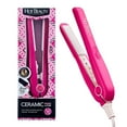 thumbnail image 1 of Hot Beauty Professional Ceramic Mini Flat Iron 1/2", Anti-Frizz, Fast Heating, Versatile Styling for Curly & Straight Hair, Ideal for Traveling with Travel Pouch (Pink), 1 of 5