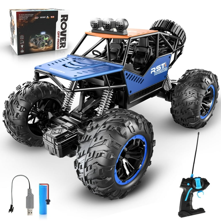 Hot Bee Blue Remote Control Cars 1:18, All Terrain Metal