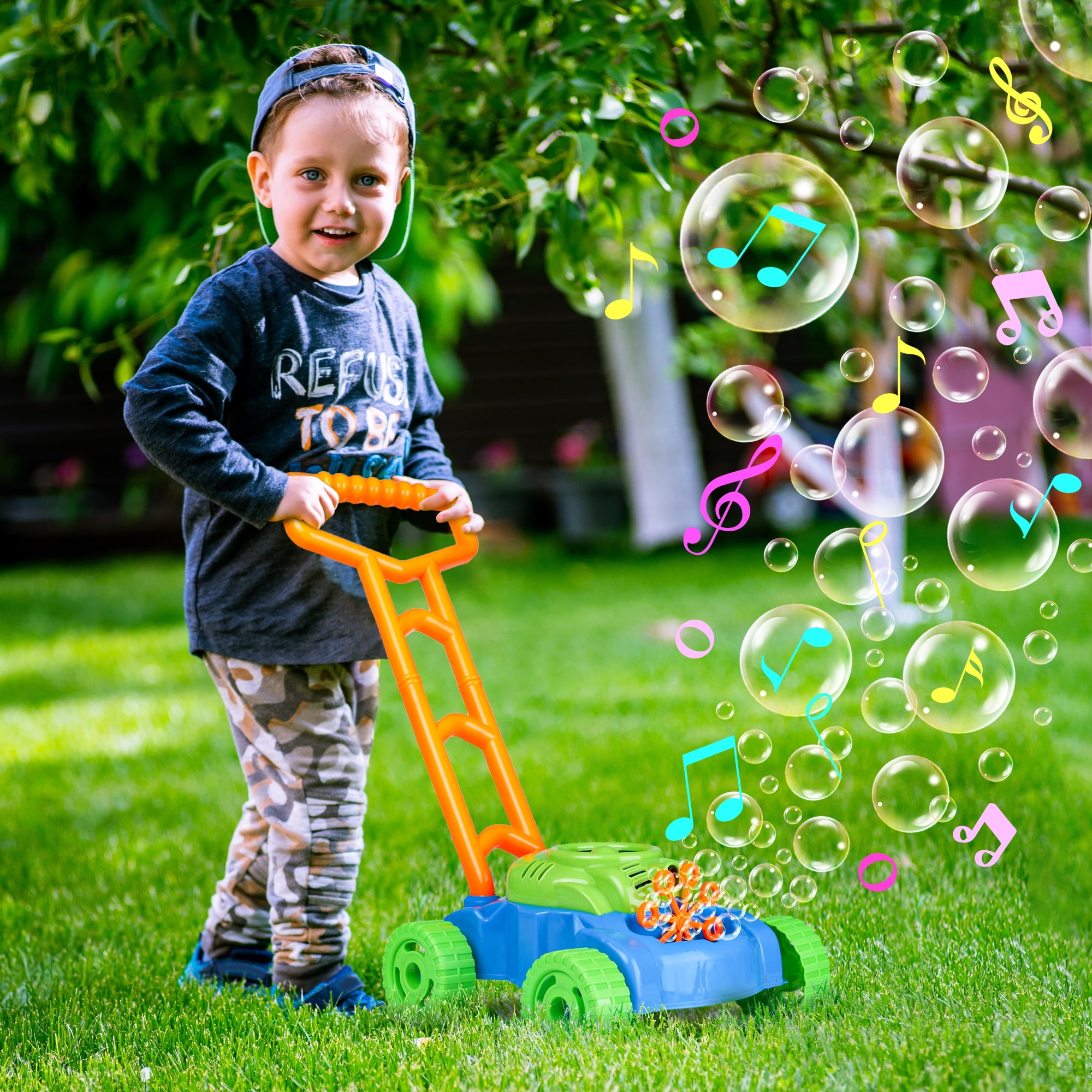 Hot Bee Bubble Lawn Mower for Toddlers, Kids Bubble Blower Maker Machine,  Christmas Party Outdoor Backyard Gardening Toys, Birthday Christmas Gifts