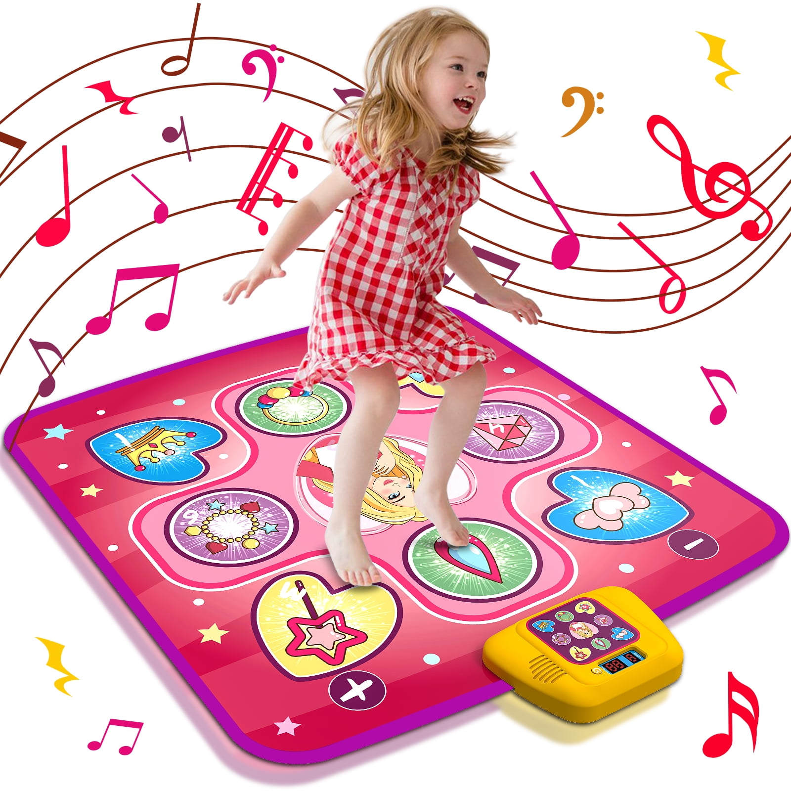 Hot Bee Dance Mat for Kids, 5 Modes Dance Pad Musical Educational Toy Christmas Birthday Gifts for Little Girls Boys Aged 3-12 Year Old