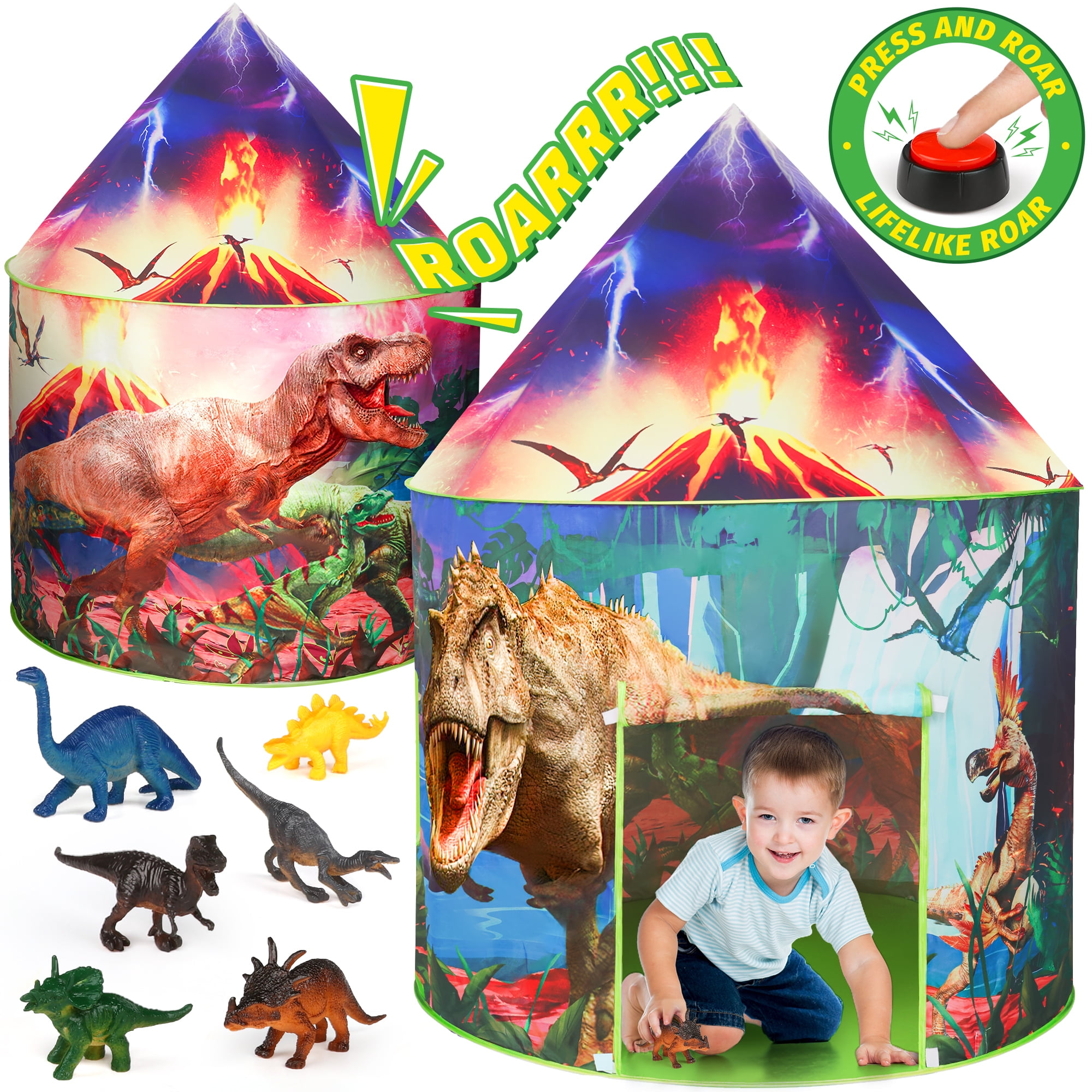 Fridja Movable Dinosaur Shooting Toys, Tyrannosaurus Target with Water Mist  Spray and Pterosaur Air Pump Foam Blaster for Kids 3 4 5 6 7+ Years