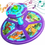 Hot Bee Dinosaur Sit and Spin Toys for Toddlers 2-4, 360° Spinning Seat Toy with Flash Light and Music, Christmad Birthday Gift Toys for Toddlers 1-3