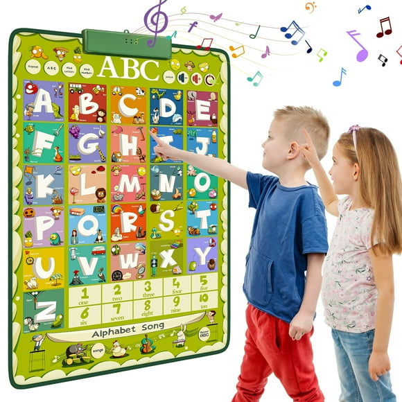 Hot Bee Electronic Alphabet Wall Chart for Kids, 100 Words Interactive Talking ABC&123s, Learning Poster Christmas Birthday Gift Toys for Preschoolers Boys Girls Aged 3 4 5 6+