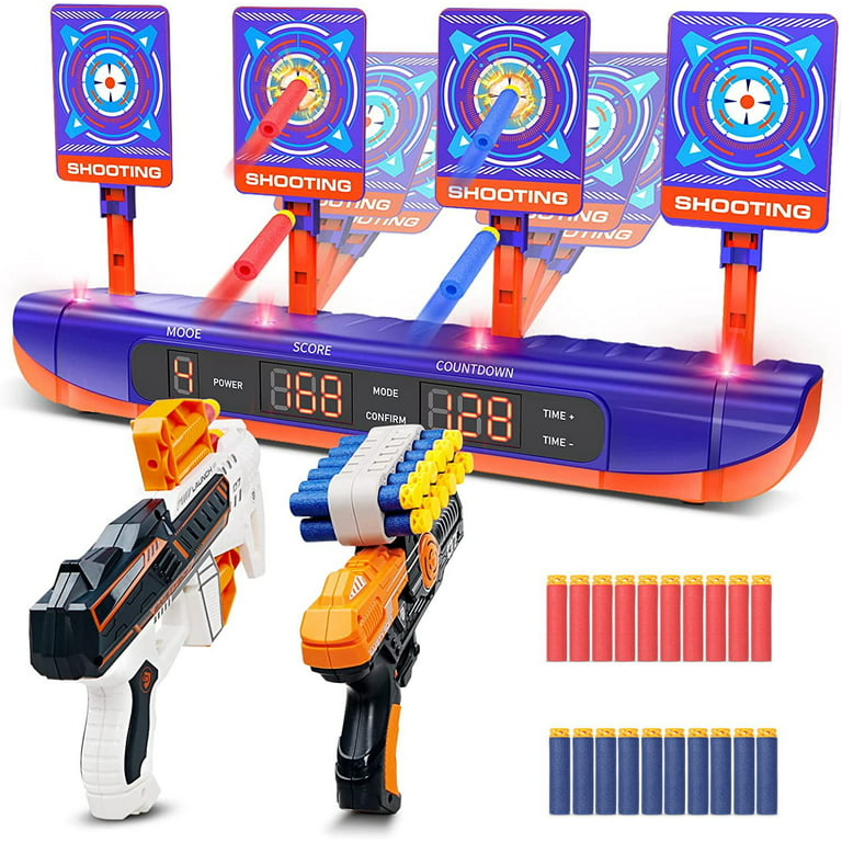 Hot Bee Electronic Shooting Target with 2 Foam Dart Blasters Outdoor Toys  for Boys Kids 5 6 7+