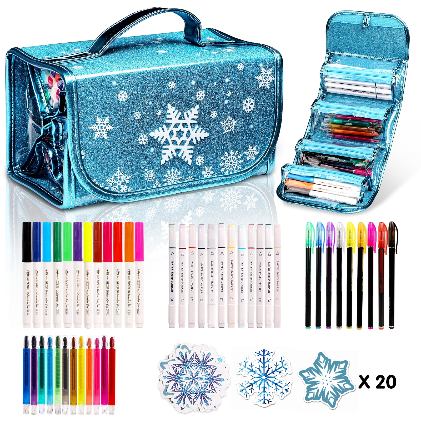 Hot Bee Fruit Scented Markers Set, 56 Pcs with Frozen Snowflake Pencil  Case, Frozen Gifts for Girls Ages 4-6-8, Art Supplies for Kids, School  Supply Kit Christmas Birthday Gift for Girls 3+ 