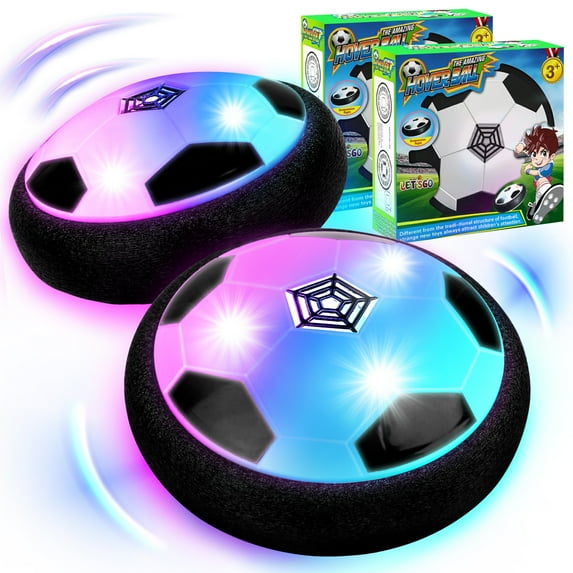Hot Bee Hover Soccer Ball, 2 Pack Light Up LED Soccer Ball Toys, Safe For Indoor Play,Christmas Birthday Gifts for 3 4 5 6 7 8+ Year Old Boys and Girls