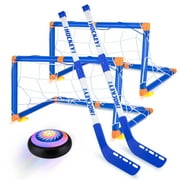 Hot Bee Hover Soccer Ball with 2 Goals, Led Light Air Hover Hockey Set for Kids, Indoor/Outdoor Game Toys for Boys 3-6 Years, Birthday Christmas Summer Gifts for Kids 3+