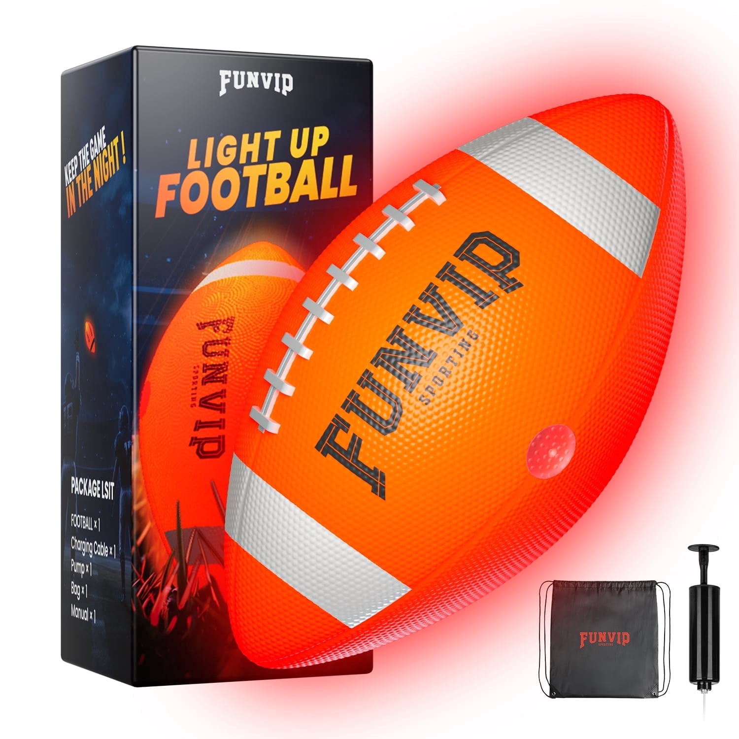 Carsky Light Up Football Size-6, Glow in the Dark Football, Outdoor Toys for Boys 8-15+ Years Old, Birthday Gift for Kids Adults Ages 8 9 10 11 12 13 14 15+