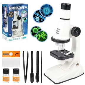 Carsky Microscope for Kids, Science Kits for Kids Beginner STEM Microscope Kit with LED 200X, 600X, 1200X Magnification, Educational Toys Birthday Gift fot Kids Age 5-7 8-12