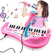 Carsky Baby Piano Toys for Kids, Musical Instrument Keyboard with Microphone for Toddlers, Preschooler Music Learning Toys, Birthday Christmas Gift for Girls Boys Aged 1 2 3-5 5-7