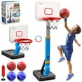 thumbnail image 1 of Hot Bee Kids Basketball Hoop, Height Adjustable Hoop with 4 Balls, Indoor Outdoor Sports Game Toys Gifts for 3-8 Years Old Boys Girls, 1 of 8