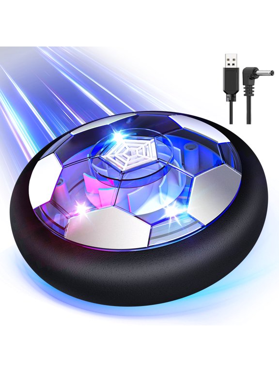 Rechargeable LED Hover Soccer Ball Toy with Colorful Lights, Air Power Football for Indoor/Outdoor Play, Soft Foam Bumper, Floating Sports Game Gift Toys for Kids 3 4 5 6+
