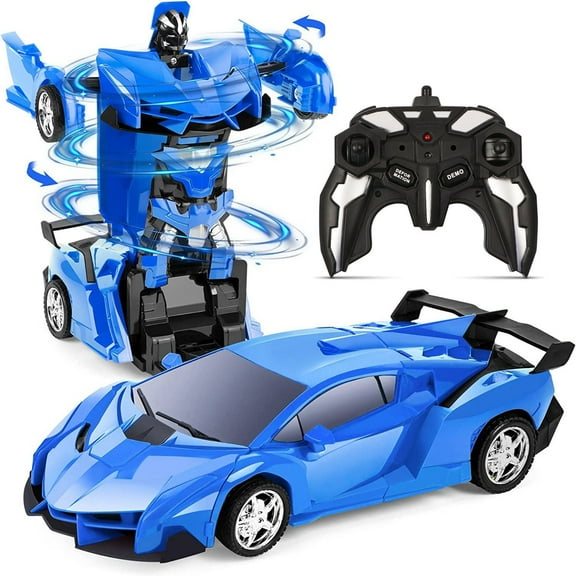 Hot Bee Remote Control Car for Kids, 1:18 Transform Robot Toys, 2.4Ghz 360°Rotating RC Stunt Race Car Toys for Kids Boys 5-8