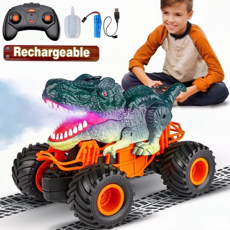 Carsky Remote Control Dinosaur Car Toys for Boys, Light & Sound Spray Function, RC Dinosaur Toys Gift for Kids 3-8 Yeas old, 2024 Boys Christmas Birthday Gift Indoor/OutdoorToys for Boys 7-10+