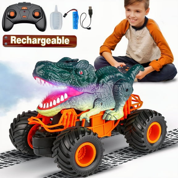 Hot Bee Remote Control Dinosaur Car Toys for Boys, Light & Sound Spray Function, RC Dinosaur Toys Gift for Kids 3-8 Yeas old, 2024 Boys Christmas Birthday Gift Indoor/OutdoorToys for Boys 7-10+