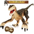 thumbnail image 1 of Hot Bee Remote Control Dinosaur Toys for Kid, Robot Dinosaur with Light and Realistic Roaring Sound, RC Velociraptor Gifts for 3-12 Years Old Boys, 1 of 12