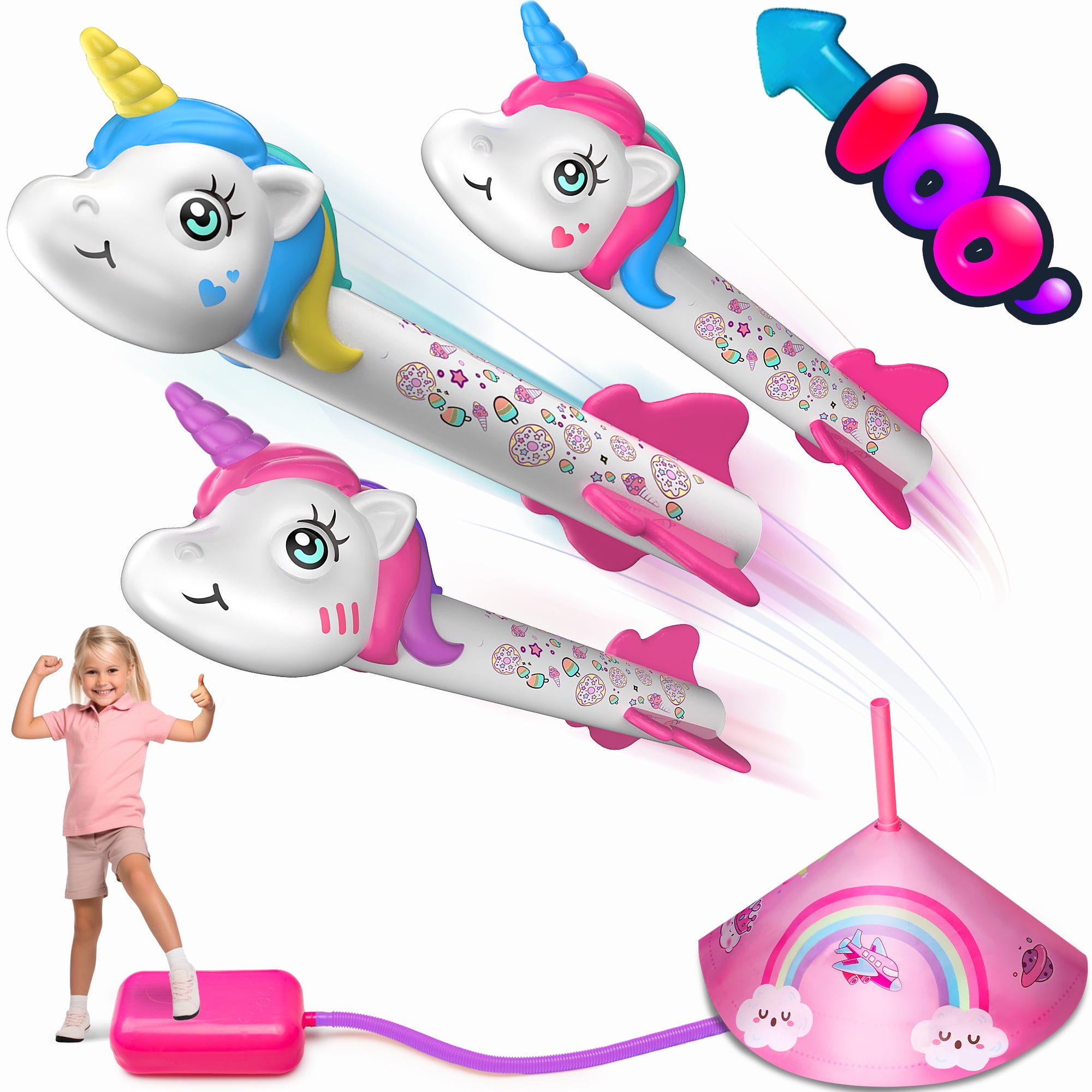 Hot Bee Unicorn Toys for Girls, Stomp Launcher Toys, Kids