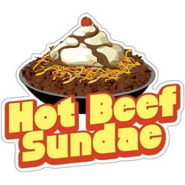 Hot Beef Sundae 24" Decal Concession Stand Food Truck Sticker