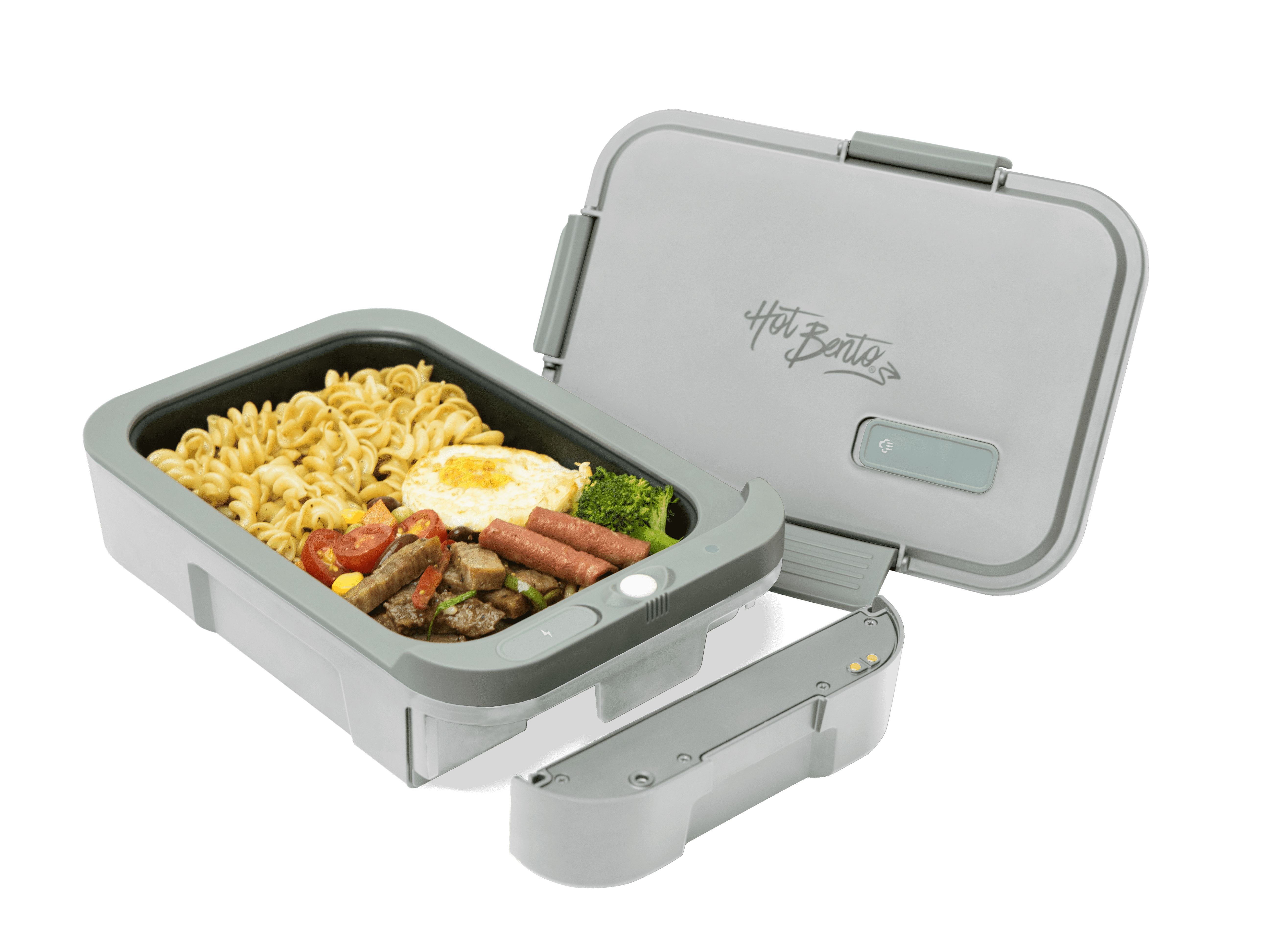 Hot Bento PLUS Cordless Electric Lunch Box – 10-15 Min FAST HEAT, Portable for Travelers, Child-Safe Design, Removable Battery, 500ml Optimized Meal Size, Food Warmer for Work & Travel (Slate