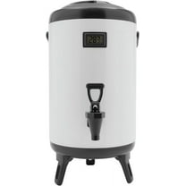 Hot Beverage Dispenser, 10L/2.64Gal Insulated Beverage Dispensers Insulated Thermal Hot and Cold Beverage Dispenser with Spigot & Thermometer Stainless Steel Drink Dispenser for Tea Coffee Milk
