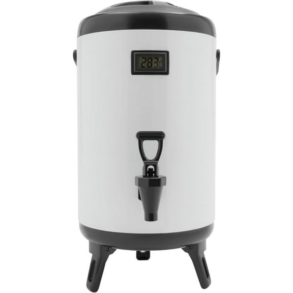 Hot Beverage Dispenser, 10L/2.64Gal Insulated Beverage Dispensers Insulated Thermal Hot and Cold Beverage Dispenser with Spigot & Thermometer Stainless Steel Drink Dispenser for Tea Coffee Milk