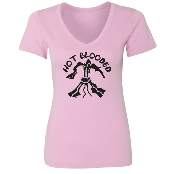 Hot Blooded Womens V-Neck Tee
