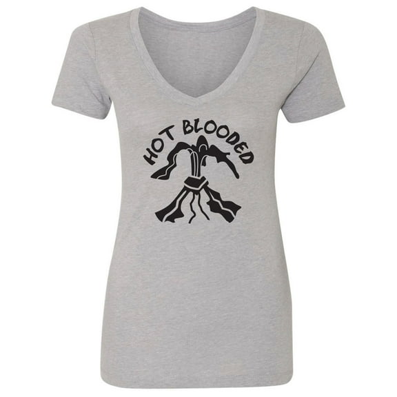 Hot Blooded Womens V-Neck Tee