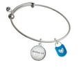 thumbnail image 1 of Hot Blue Enamel Lock with Clear Crystals - Bible Verse Matthew 5:8 Glass Dome Bangle Bracelet, 1 of 1