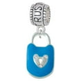 thumbnail image 1 of Hot Blue Enamel Lock with Clear Crystals - Trust In God Charm Bead, 1 of 1