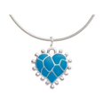thumbnail image 1 of Hot Blue Giraffe Print Heart Charm Necklace, 18"+2" Extender, 1 of 1