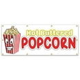thumbnail image 1 of Hot Buttered Popcorn Banner 36" X 96" Heavy Duty 13 Oz Vinyl Banners with Grommets Single Sided, 1 of 4