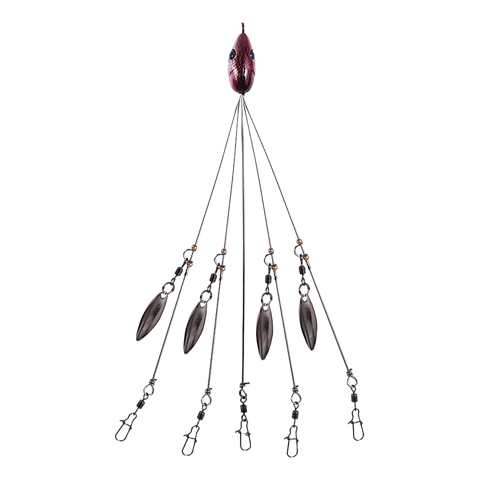 Ulua Baitcasting Rig Hot Buy! 5 Arms Umbrella Fishing Rig, Fishing Lures with Snap Swivels ...