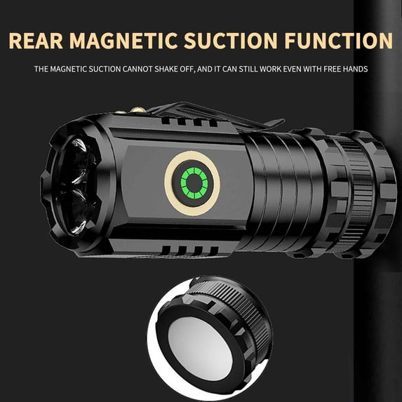 LED Portable Mini Lamp with Three Eyes, Rechargeable Flashlight for Outdoor Activities, Super Bright Lantern with Long Range, Camping Light, Strong LED Torch