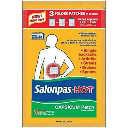Hot Capsicum Patch 3 Count (Pack of 6)