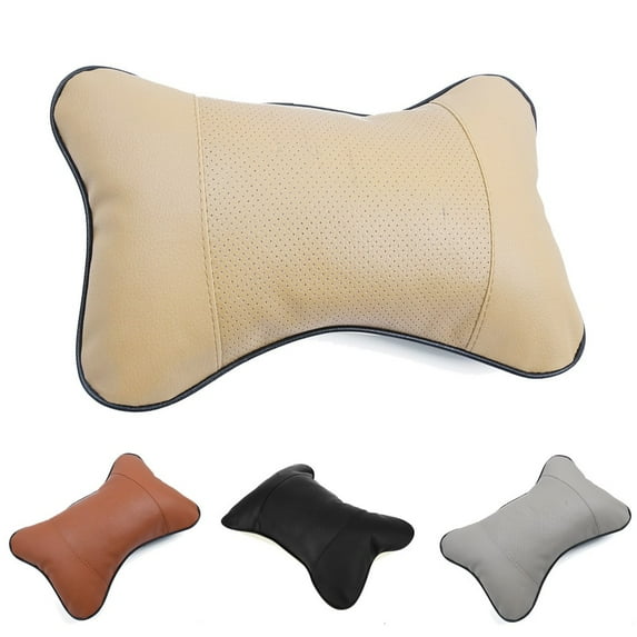 Hot Car Seat Pillow Neck Pillow Black Seats Parts&Accessories Cushion Pad For Truck Car Head Rest Cushion Pu Leather Brown Fangkenuo