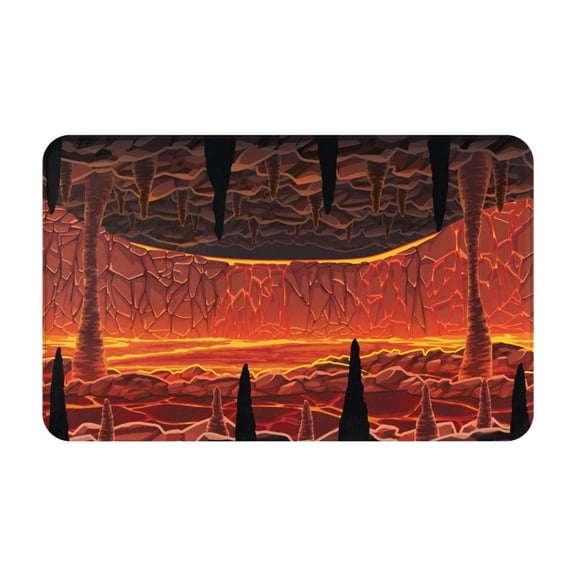 Hot Cave With Lava Front Door Mat Doormat Non Slip Bath Mats 20x31.5 Inch Bathroom Rug Entryway Carpet