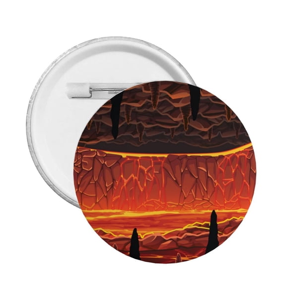 Hot Cave With Lava Round Button Pin Badge 5PCS Pinback Buttons Lapel Pin for Jacket, Backpack, Hat, Party Favor, Gift