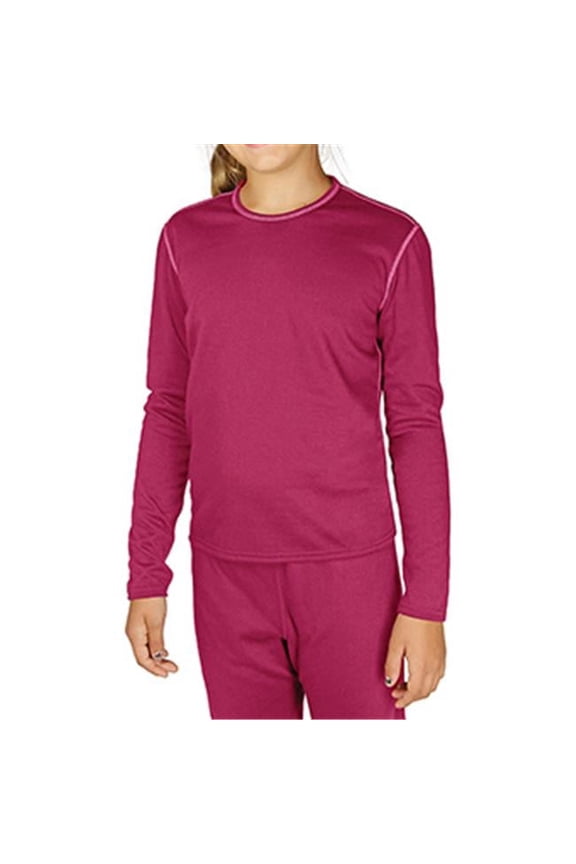 526786 Bi - Ply Kids Crew, Cranberry - Extra Small