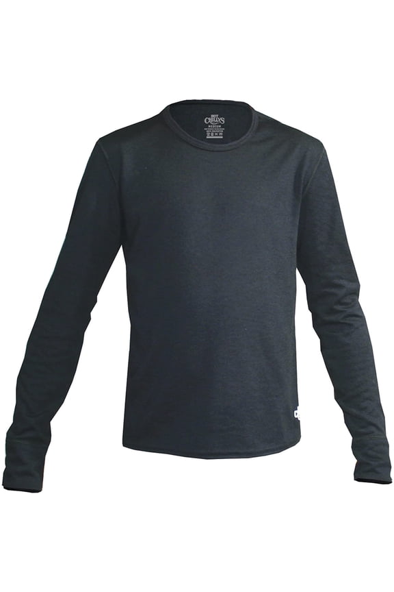 Youth Midweight Banded Crew, Black, Small