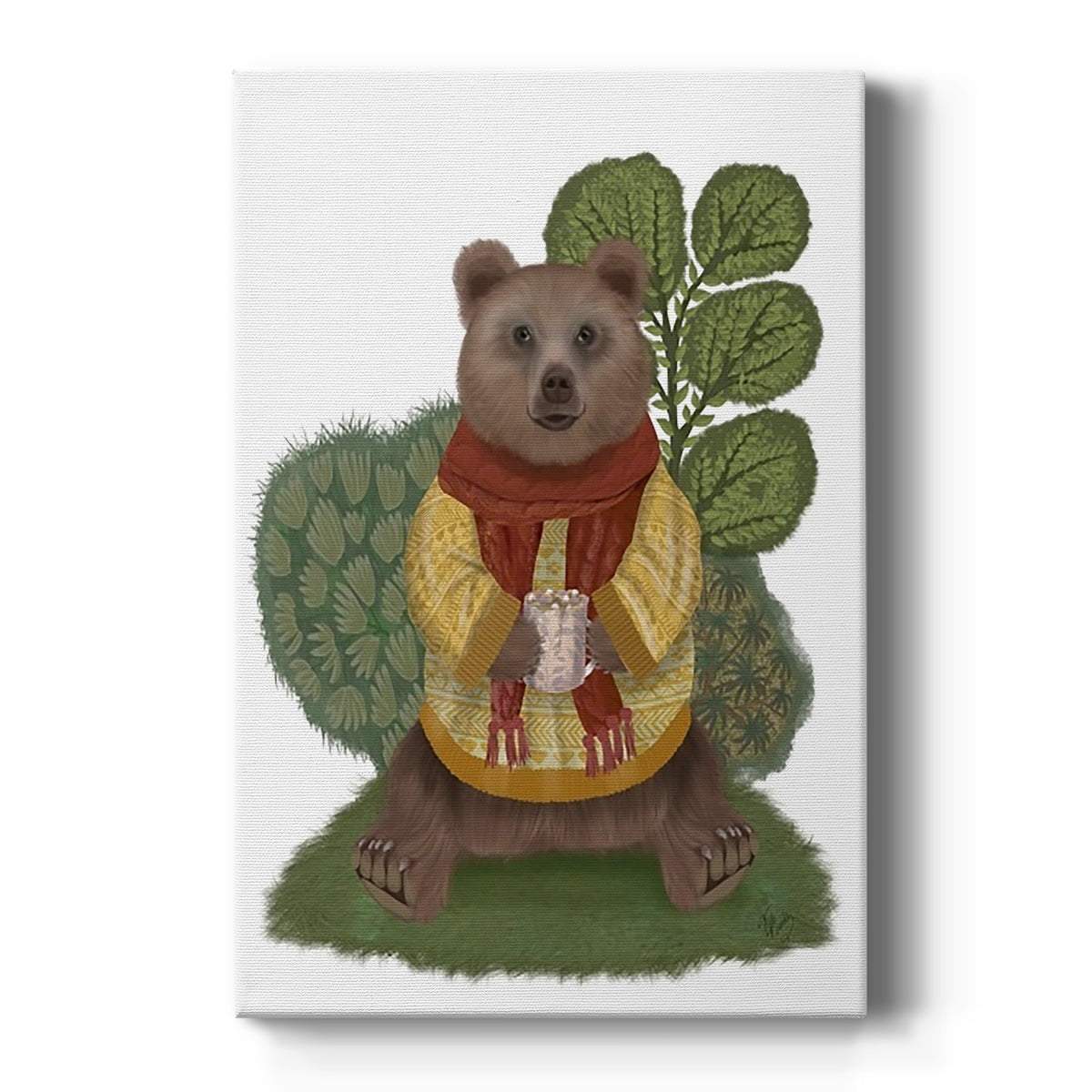 Hot Chocolate Bear Premium Gallery Wrapped Canvas - Ready to Hang