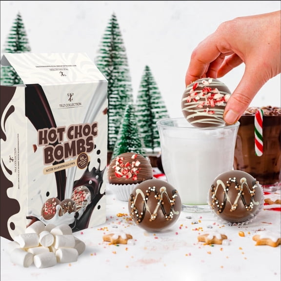 Hot Chocolate Bombs - 6 Hot Cocoa Bombs, Gifts For Kids, Mini Marshmallows For Hot Chocolate & Toppings |Hot Chocolate Gift Sets, Gourmet Hot Chocolate Bar |Kids Gifts, Women, Men
