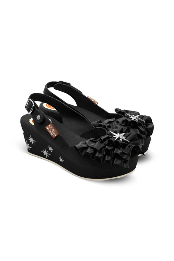 Women’s Vegan Platform Wedge Sandals with Adjustable Buckle – Bellanoire