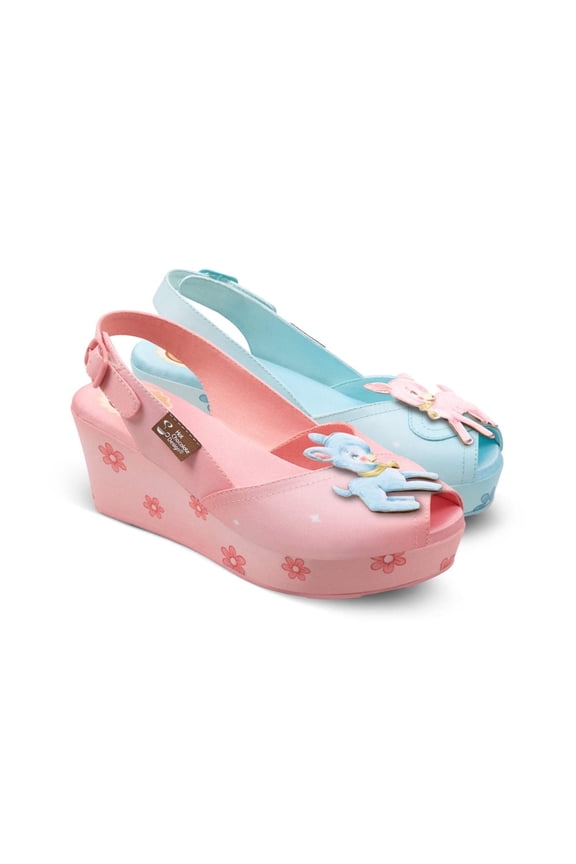 Women’s Vegan Platform Wedge Sandals with Adjustable Buckle – Deer