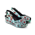thumbnail image 1 of Hot Chocolate Design Women’s Vegan Platform Wedge Sandals with Adjustable Buckle – Stained Roses, 1 of 8