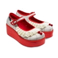 thumbnail image 1 of Hot Chocolate Design Women's Platform Shoes – Clown Mary Jane, Buckle Closure, Ruffle & Pom-Pom Detail, Bold Red Platform Heel, Rubber Sole, Cushioned Insole, Size 7, 1 of 7