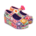 thumbnail image 1 of Hot Chocolate Design Women's Platform Shoes – Crochet Mary Jane, Buckle Closure, Floral Crochet Accessories, 2.2" Platform Heel, Rubber Sole, Cushioned Insole, Size 10, 1 of 8