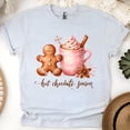 thumbnail image 1 of Hot Chocolate Season T-Shirt | Gingerbread Mug Graphic Tee, Ash, Size 2XL, 1 of 6