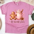thumbnail image 1 of Hot Chocolate Season T-Shirt | Gingerbread Mug Graphic Tee, Azalea, Size 3XL, 1 of 6